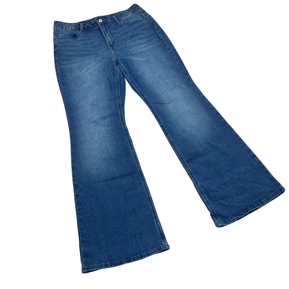 Old Navy High-Rise Wow Flare Jeans Womens 12 Blue Medium Wash Stretch‎ Denim